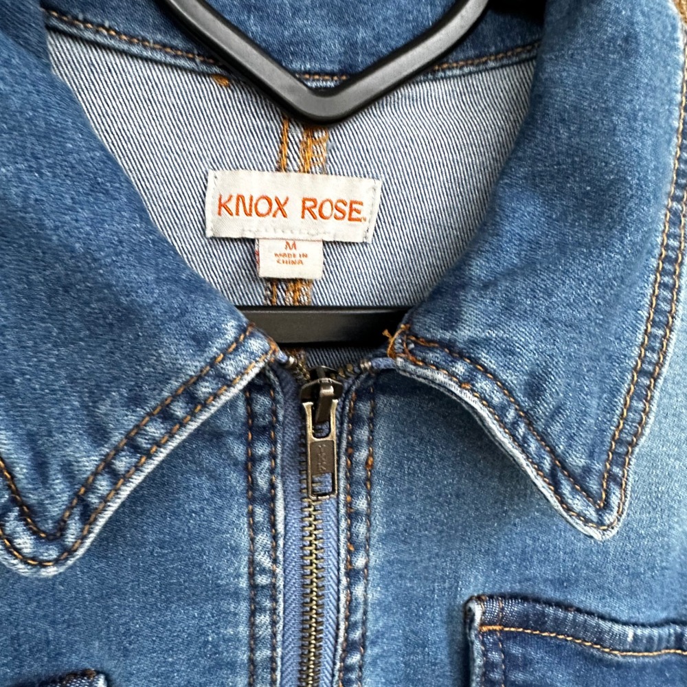Knox Rose Blue Denim Zip-Front Jacket - Picture 2 of 12